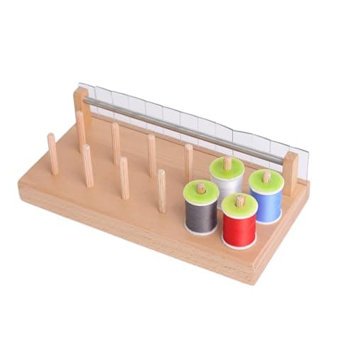 Ussuris Wooden Fly Tying Spools Thread Holder Stand, Thread Organizer for Fly Fishing Tying Materials