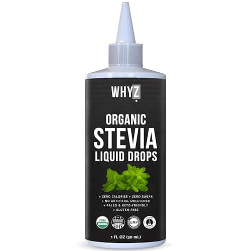 Organic Stevia Liquid Drops Zero Calorie Natural Sweetener for Coffee, Tea & Baking, Pure Stevia Extract, Keto Friendly, 1 fl oz, 228 Servings