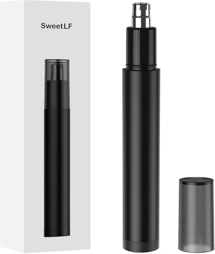 SweetLF Nose Hair Trimmer for Men with Detachable Head, Washable Blades, R-Shaped Design, Lightweight (Black)