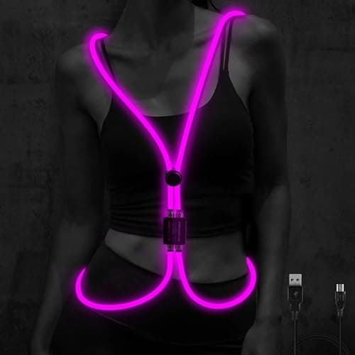 esonstyle LED Reflective Vest, Safety USB Rechargeable Running Vest for Men or Women, Three Light Modes, Waterproof LED Light Vest for Running, Cycling or Walking
