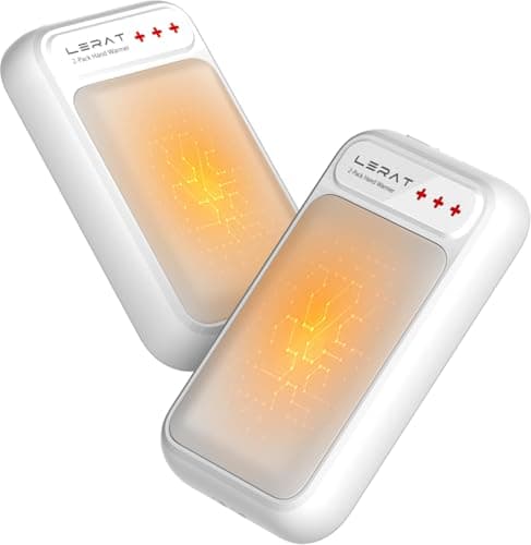 Lerat Hand Warmers Rechargeable 2 Pack, Electric Hand Warmers, Fast Heating, Portable Pocket Heater, 2 in 1 Quick Charge Hand Warmer for Outdoor Indoor, Warmer Gift for Women,Men, Golf, Camping-Grey