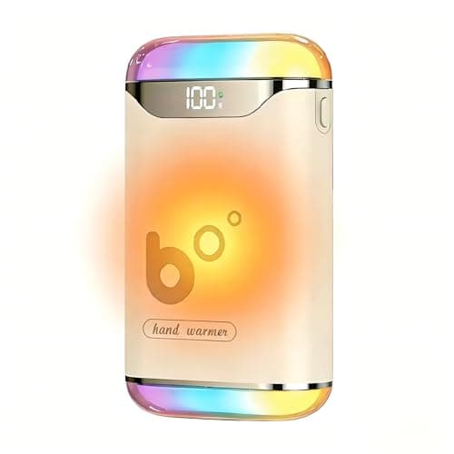 Hand Warmers Rechargeable,Valentines Day Gifts for Her Him - 6000mAh Electric Hand Warmers,Four-Sided Heating with Temp & Battery Display,Gifts for Women Men