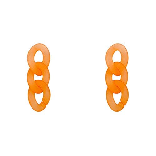 Red Pink Orange Yellow Dangle Earrings Acrylic Long Chain Drop Earrings for Women Her (Light Orange)