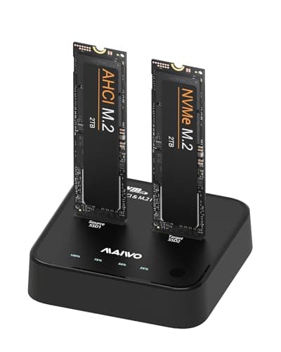 MAIWO MacBook AHCI (M Key B&M Key) SSD NVMe Duplicator, USB3.2 Type-C 20Gbps M.2 Clone Docking Station, Compatible with M.2 SSD 2230/2242/2260/2280, Support One-Key Offline Clone Function (K3016P2+)