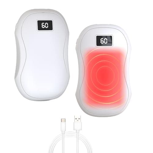 2 Pack Rechargeable Hand Warmers Carbon Crystal 3s Fast Heating Hand Warmer with 3 Level Temperature Adjustment, Type-C Quick Charge, Outdoor Adventures, Daily Commutes, and Winter Chills White