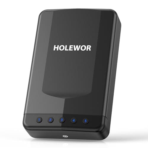 HOLEWOR Pistol Safe Car Gun Safe Small Handgun Case Quick Release Portable Keypad Gun Lock Box for Nightstand, Bedside, Vehicle Under Seat, Drawer