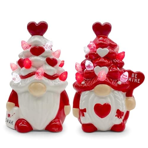 Hexagram Valentines Day Decorations, Valentines Day Decor, 2Pcs Valentine Gnomes Decor, Valentine's Day Decorations, Valentine Ceramic Tree Decoration for Home