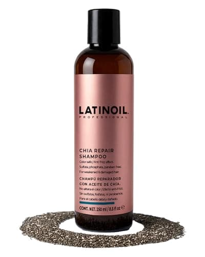 LATINOIL Chia Repair Shampoo Sulfate-Free - Natural Product for Oily, Dry, Colored, Blonde Gray Red Color Treated Textured Curly Hair, Thicken the Hair, Heals Dry Scalp, No Salt & Alcohol 8 Oz