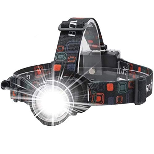 BORUIT RJ-2166 Super Bright LED Headlamp with White Light,3 Modes Adjustable Headlight Flashlight,IPX4 Waterproof Head Torch Great for Running, Camping, Hiking(Black)