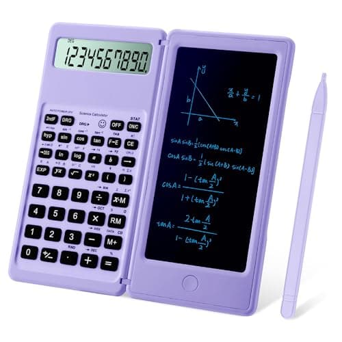 IPepul Scientific Calculators for Students, 10-Digit Large Screen, Math Calculator with Notepad, Classroom Must Haves for Middle High School Supplies & College(Purple)