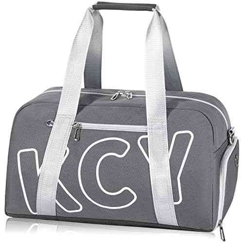 KCY Sports Gym Bag with Wet Pocket & Shoes Compartment for Women & Men, Small Sports Duffel Bag for Yoga Baseball Camping Travel, Waterproof, Lightweight, Dark-grey
