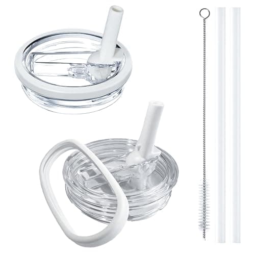 Aooiiysd 2 Pack Stanley Lid Replacement 40 oz, for Stanley Quencher H2.0 Cup Accessories, Spill-Proof Design, High-End Heat-Resistant Material (Milk White)