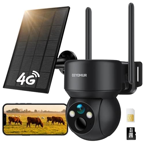 CEYOMUR 4G LTE Cellular Trail Camera with Built-in SIM & 32GB TF Card, No WiFi Security Cameras Wireless Outdoor with 2K Color Night Vision, 360° Live View, PIR Motion Activated, 2-Way Audio, IP66