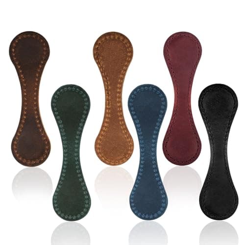 6pcs Leather Magnetic Bookmarks, Double-Sided Leather Magnet Bookmark for Reading, Book Markers for Book Lovers, Gifts for Mother's Day, Father's Day, Christmas