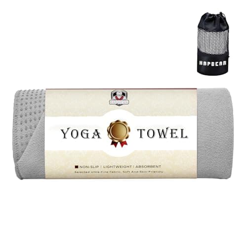 HAPBEAR Hot Yoga Towel - Non Slip Yoga Mat Towel with Grip Dot, Super-Absorbent, Soft Microfiber Towel for Hot Yoga, Pilates and Fitness