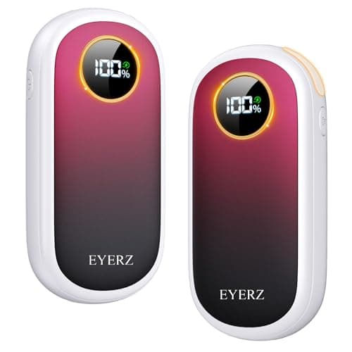 Rechargeable Hand Warmers, Dual-Sided Electric Hand Warmers with LED Display & Flashlight, 4 Levels Fast Heat, Portable Handwarmers for Christmas, Hunting Essentials, Camping, Gift for Men, Women