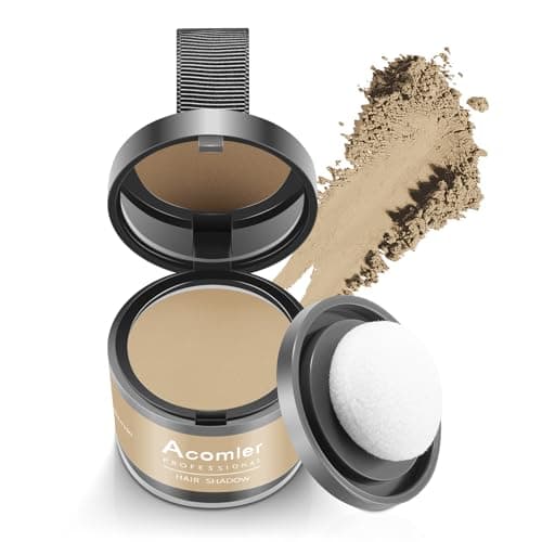 Acomler Root Cover Up Hair Powder for Thinning, Grey Hair - Dark Brown for Hairline Shadow, Eyebrows, Beard Line, Bald Spots (Blonde)