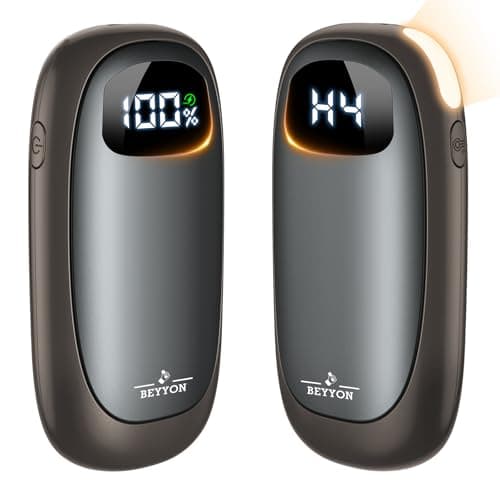 Hand Warmers Rechargeable-Electric Hand Warmers, Max 16 Hrs Warmth Up to 127℉, LED Display & Flashlight, Dual-Side Heating Portable Heater, Hunting Camping Essentials, Gifts for Men Women Raynauds