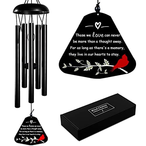 Sympathy Wind Chimes for Loss of Loved One, 30'' Cardinal Wind Chimes for Outside, Bereavement Gift in Memory of Loved One, Memorial Gifts for Loss of Mother Father Condolence Remembrance