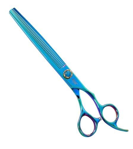 Stjuo 7.5'' Dog Thinning Scissors for Grooming 440C Stainless Steel Green Professional Pet Trimming Scissors Sharp Blades Cutting for Dogs and Cats Shears
