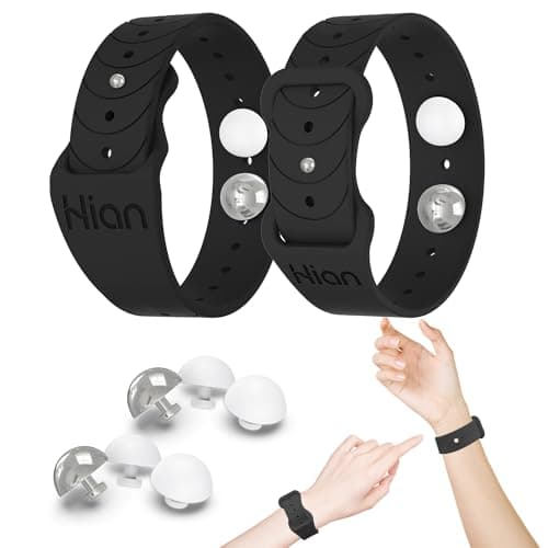 Hion Motion Sickness Bracelets Sea Sickness Wristbands for Motion Sickness/Morning Sickness/Pregnancy Nausea Anti Nausea Bands Acupressure Wristband Motion Sickness Bands（1Pair Black）