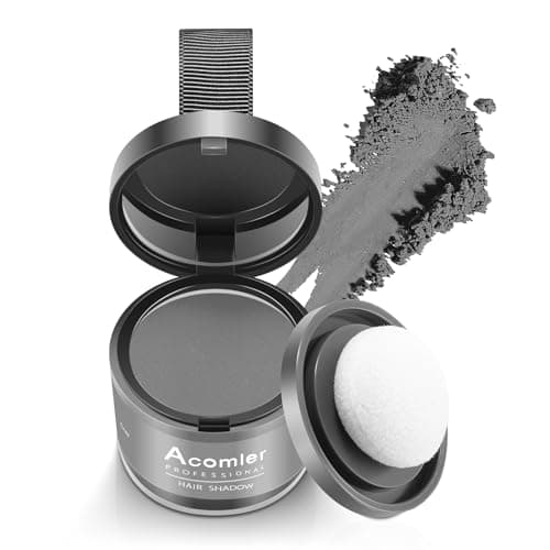 Acomler Root Touch Up Powder - Dark Brown (Gray) for Thinning Hair, Grey Coverage, Hairline Shadow, Eyebrows, Beard Line, and Bald Spots