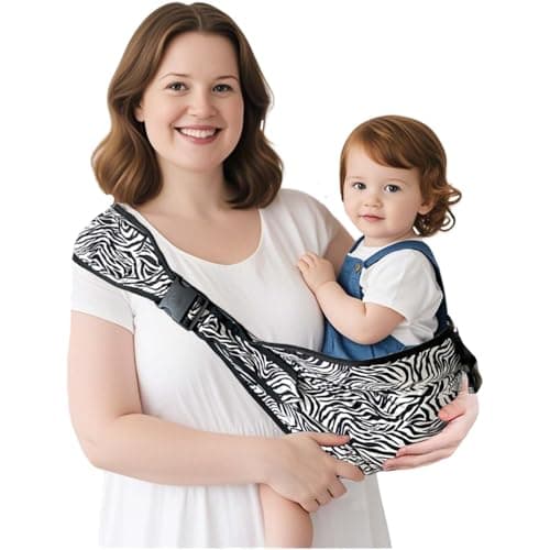 Baby Sling Carrier Toddler Carrier Boys Girls Newborn to Toddler Safety Adjustable Non-Slip Baby Half Wrapped Sling Baby -Carrying 8-35lbs(Zebra)