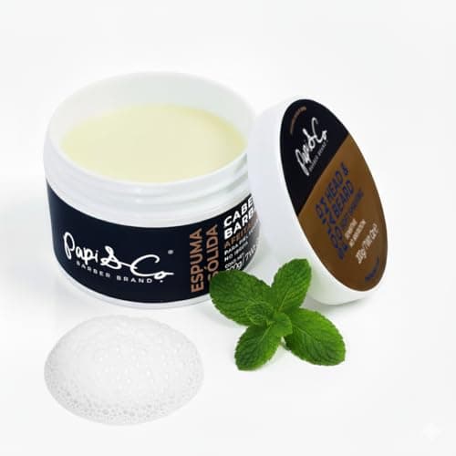 Papi & Co. Head & Beard Soft Shaving Solid Foam – Lightly Scented Shaving Foam – Travel Size, No Mess, Easy to Use – Smooth, Comfortable Shave – Classic Grooming Essential for a Clean, Fresh Look
