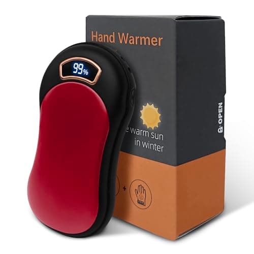 Electric Hand Warmer Rechargeable Red 1 Pack 8000mAh Portable Reusable Hot Hand Warmers Cold Winter Hunting Camping Golf Gear Accessories Parents Friends Gifts for Christmas
