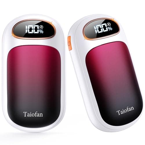 Taiofan Rechargeable Hand Warmer 2 Pack, LED Display & 4 Levels, Ultrathin Electric Hand Warmers Portable USB Pocket Heater Fits Gloves for Hunting Essentials, Camping, Raynauds, Gifts for Christmas