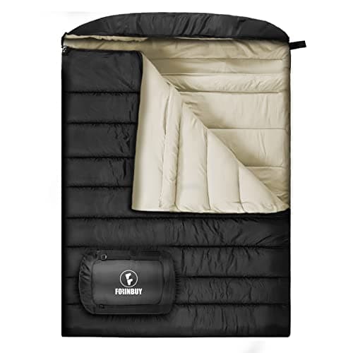 FORINBUY 0 Degree Double Sleeping Bag for Adults, 2 Person Cold Weather Queen Size Sleeping Bag for Camping, RV Travel, or Family Outdoors