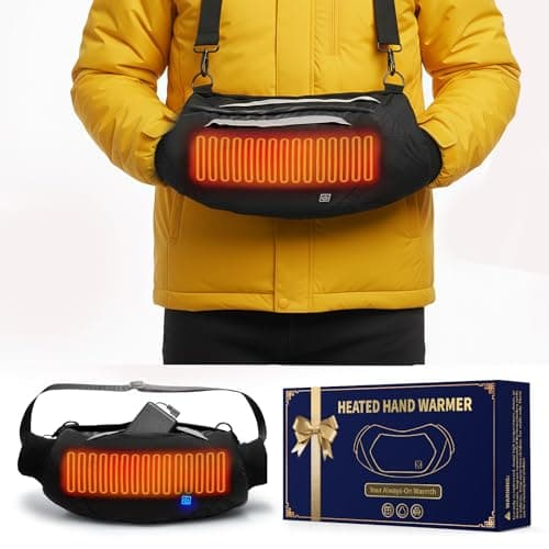 Wfiia Heated Hand Warmer Pouch, 3-Stage Heat Electric Heated Hand Muff, 10000mAh Rechargeable Portable Power Bank Hand Warmer for Football, Hunting,Fishing,Camping,Outdoor Work