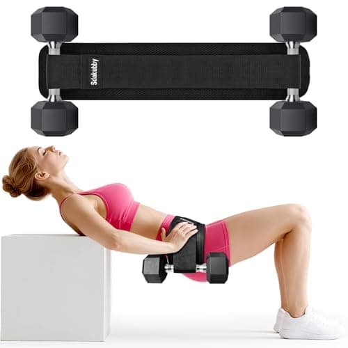 Sdakubby Hip Thrust Belt,Portable Resistance Bands Hip Thrust Machine Alternative with Anti-Slip Pad-Max 400LBS Loading for Squats,Lunges, Glute Bridges at Home Squat Machine,Black