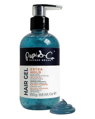 PAPI & CO. Hair Gel Extra Long Hold for Men - Alcohol-Free Styling & Sculpting Gel - Strong Firm Control - Clear Flake-Free Formula with UV Protection - Water-Soluble Natural Ingredients - 8.45 oz