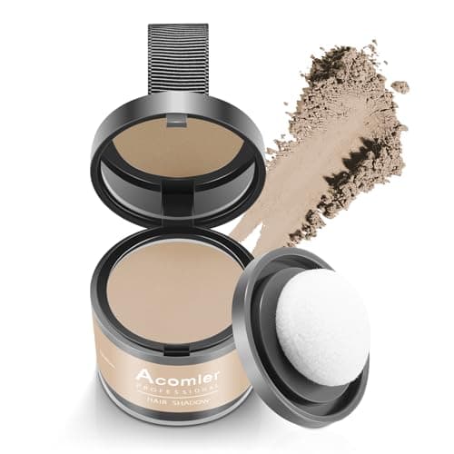 Acomler Instantly Root Cover Up Hairline Shadow Powder,Root Touch Up Hair Color Powder,Medium Blonde for Thinning Hair,Grey Hair Coverage for Women Men with Eyebrow,Beard Line,Bald Spot(Medium Blonde)