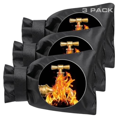 Outdoor Faucet Covers for Winter Freeze Protection - 3 Pack, Thickened Insulated Pipe Covers for Outside, Yard Maintenance Must Haves Reusable Waterproof Spigot Covers, 7.7" H x 5.9" W, Black
