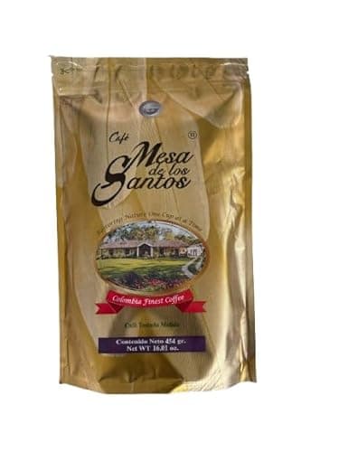 Café Mesa de los Santos – Premium Colombian Ground Coffee, Medium Roast, 16 Ounce Bag – Organic Certified, Bird Friendly certified, hand picked, shade grown, roasted at origin