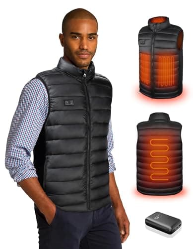 Loowoko Heated Vest for Men with Battery Pack Included, Rechargeable Electric Heating Jacket Coat, Lightweight Warming Vests