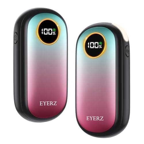 Rechargeable Hand Warmers, Dual-Sided Electric Hand Warmers with LED Display & Flashlight, 4 Levels Fast Heat, Portable Handwarmers for Christmas, Hunting Essentials, Camping, Gift for Men, Women