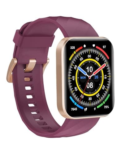 Smart Fitness Tracker Watch with Bluetooth Call, Purple Band, Gold Case, 100+ Sports Modes, IP68 Waterproof, Sleep and Step Counter