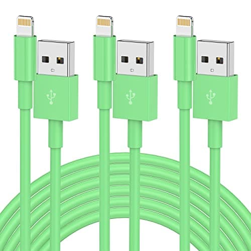 iPhone Charger Cable 10 Ft [Apple MFI Certified], QZIIW 3Pack 10 Feet Long USB to Lightning Cable, Apple Charging Power Cord 10 Foot for iPhone 14 13 12 11 Pro Max XR X 9 8 7Plus 6 6s ipad-Light Green