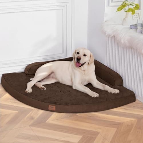 MEKIY Large Orthopedic Dog Bed with Sides XXL Dog Beds with Removable Washable Cover Non-Slip Waterproof Pet Bed for Extra Large Dogs - Brown XXL