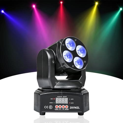 ZKYMZL RGBWA/UV 6 in 1 LED Stage Lighting Mini 50W Wash Rotating Light Moving Head dj Lights with DMX512 for Parties Disco KTV Club...