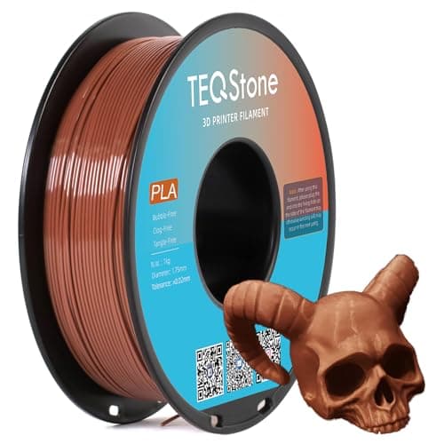 TEQStone PLA Filament 1.75mm Brown 1KG Perfectly Wound Accuracy +/-0.02mm PLA Basic 3D Printer Filament