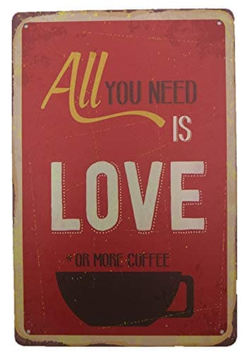 AIQIBAO Metal Vintage Tin Sign Decor-Coffee for Home Bar Pub Shop Funny Retro Wall Art Sign 12" X 8"