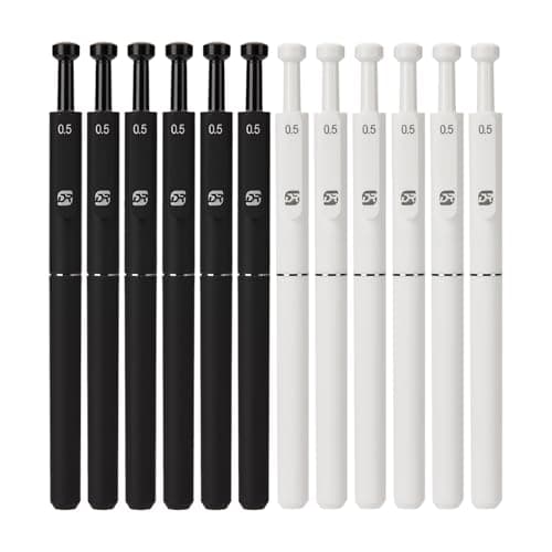 Gel Pens, 0.5 mm 12 Pcs Quick-Dry Black Ink Pens, Fine Point, Smooth Writing Pens, Ballpoint Pens for Journaling, No Skipping, Cute Aesthetic Office and School Supplies, Gifts for Women