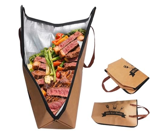 NGOKPYD BBQ Blanket for Resting Meat, 21 in Waterproof Reusable Smoker Accessories Meat Insulated Resting Bag with Wide Mouth for Large Brisket/Beef/Pork Shoulders/Turkeys/Tenderloin