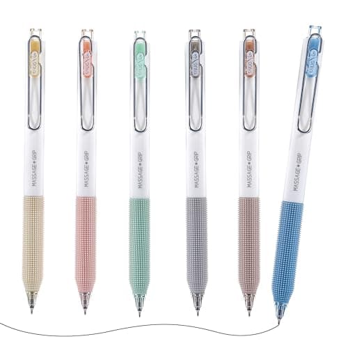 DR DOURONGE Gel Pens, 0.5mm Black Ink Pens Fine Point Smooth Writing Pens, Ball Point Pens for Journaling Note Taking, Cute Aesthetic Office School Supplies Gifts for Women (Multicolor 6 Pcs)