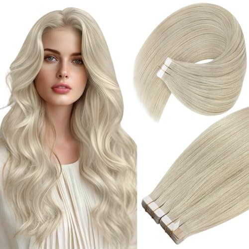 Ve Sunny Hair Extensions Tape in 20inch Tape Hair Extensions Real Human Hair Blonde 20Pcs 50G