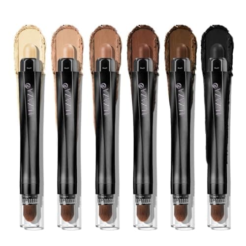 LUXAZA PRO Brown Eyeshadow Stick Makeup 6PCS Set, Neutral Eyeshadow Palette Matte Cream Eye Shadow Eyeliner Brightener Pencil Crayon - BROWN CASHMERE
